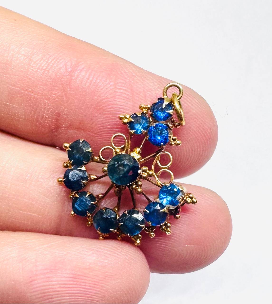 Gold Natural Gemstone Pendant — Handcrafted