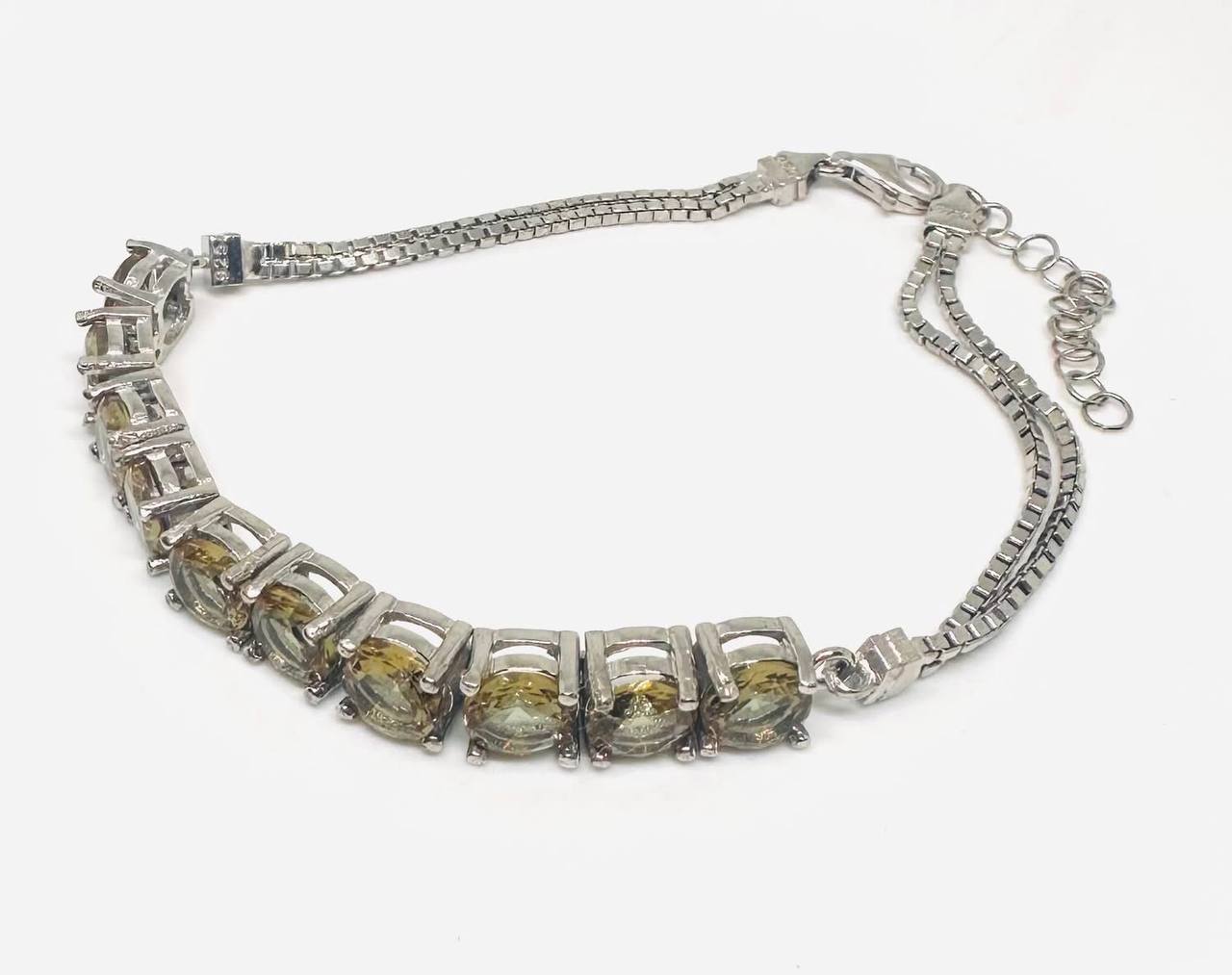 925 Sterling Silver, White Gold Plated Natural Zultanite (Color-Change) Bracelet — Handcrafted 3