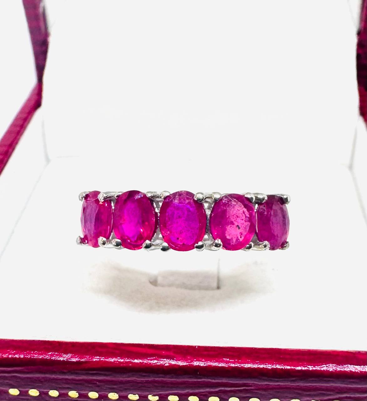 925 Sterling Silver Natural Ruby Ring — Handcrafted