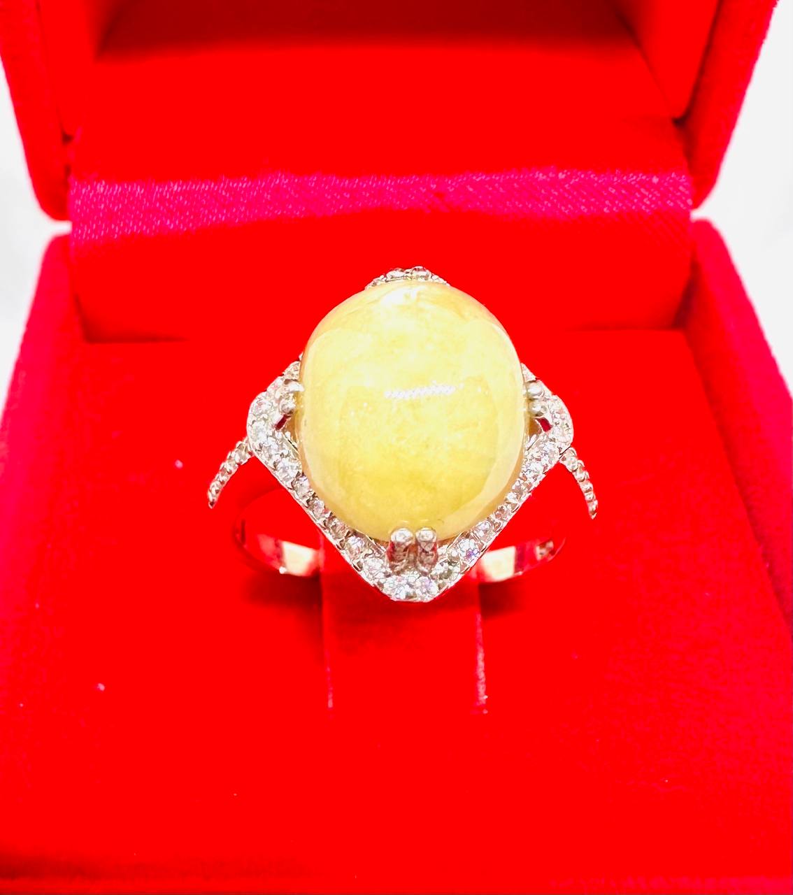 925 Sterling Silver, White Gold Plated Natural African Ruby Ring with Cubic Zirconia — Handcrafted 5