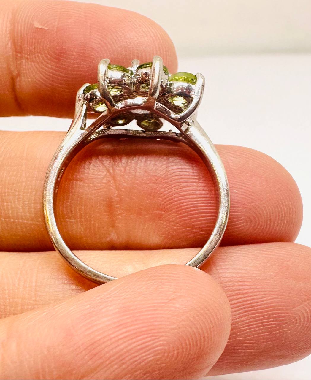 925 Sterling Silver, White Gold Plated Natural Citrine Ring — Handcrafted 2
