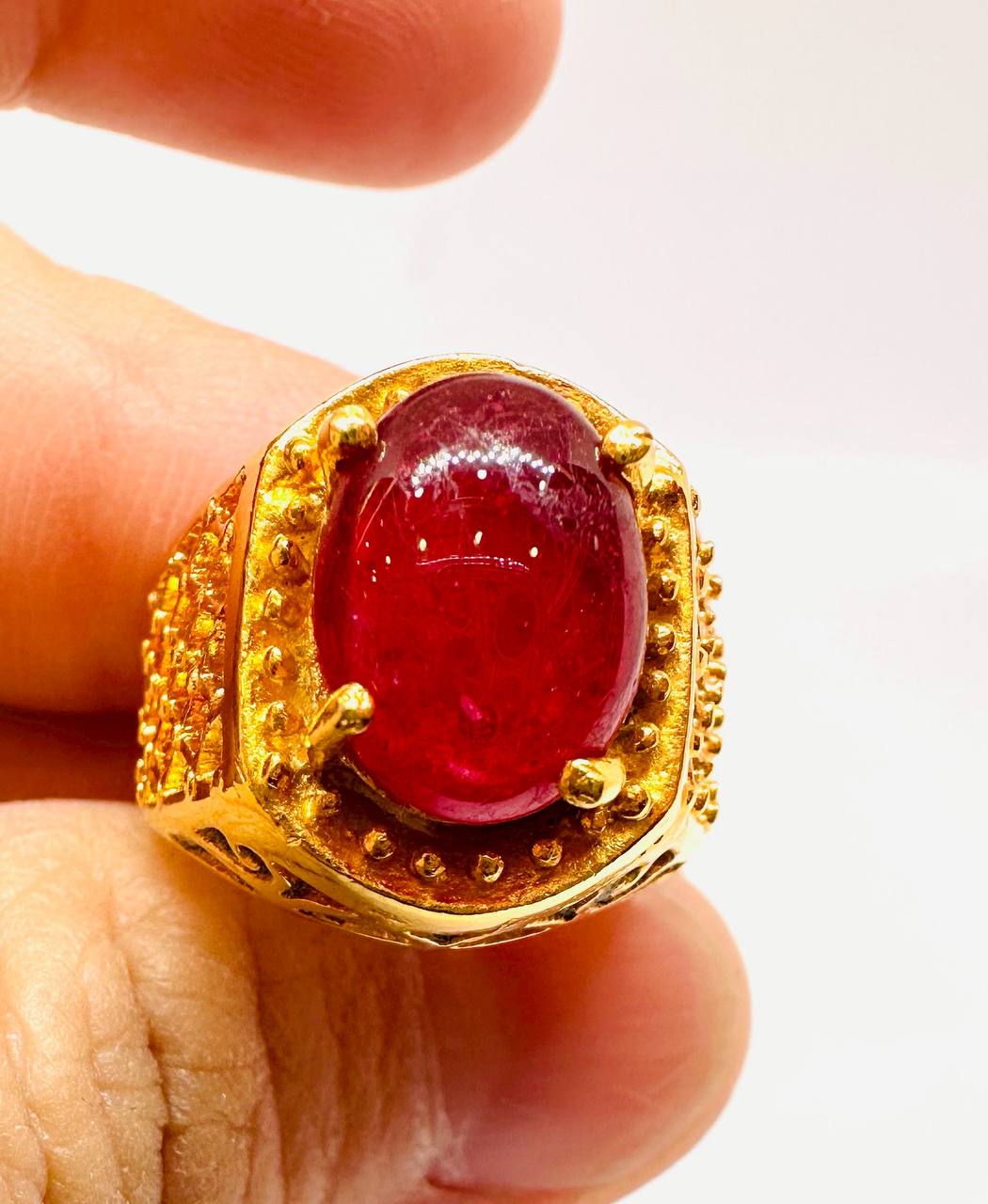 Gold-Filled Natural Ruby Ring — Handcrafted 3