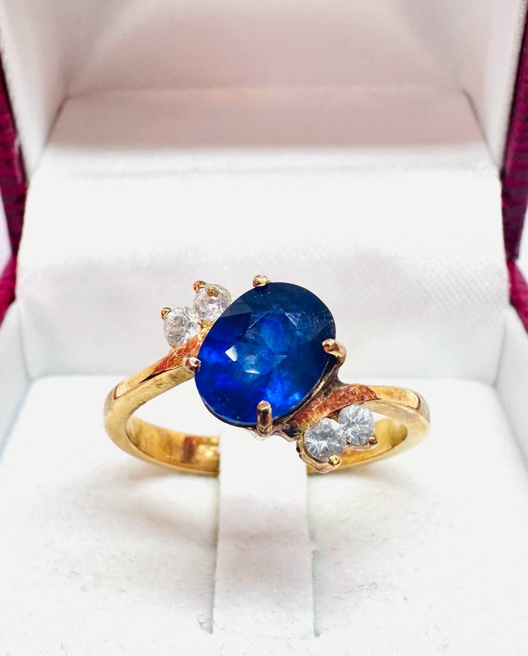 925 Sterling Silver Natural Sapphire Ring — Handcrafted