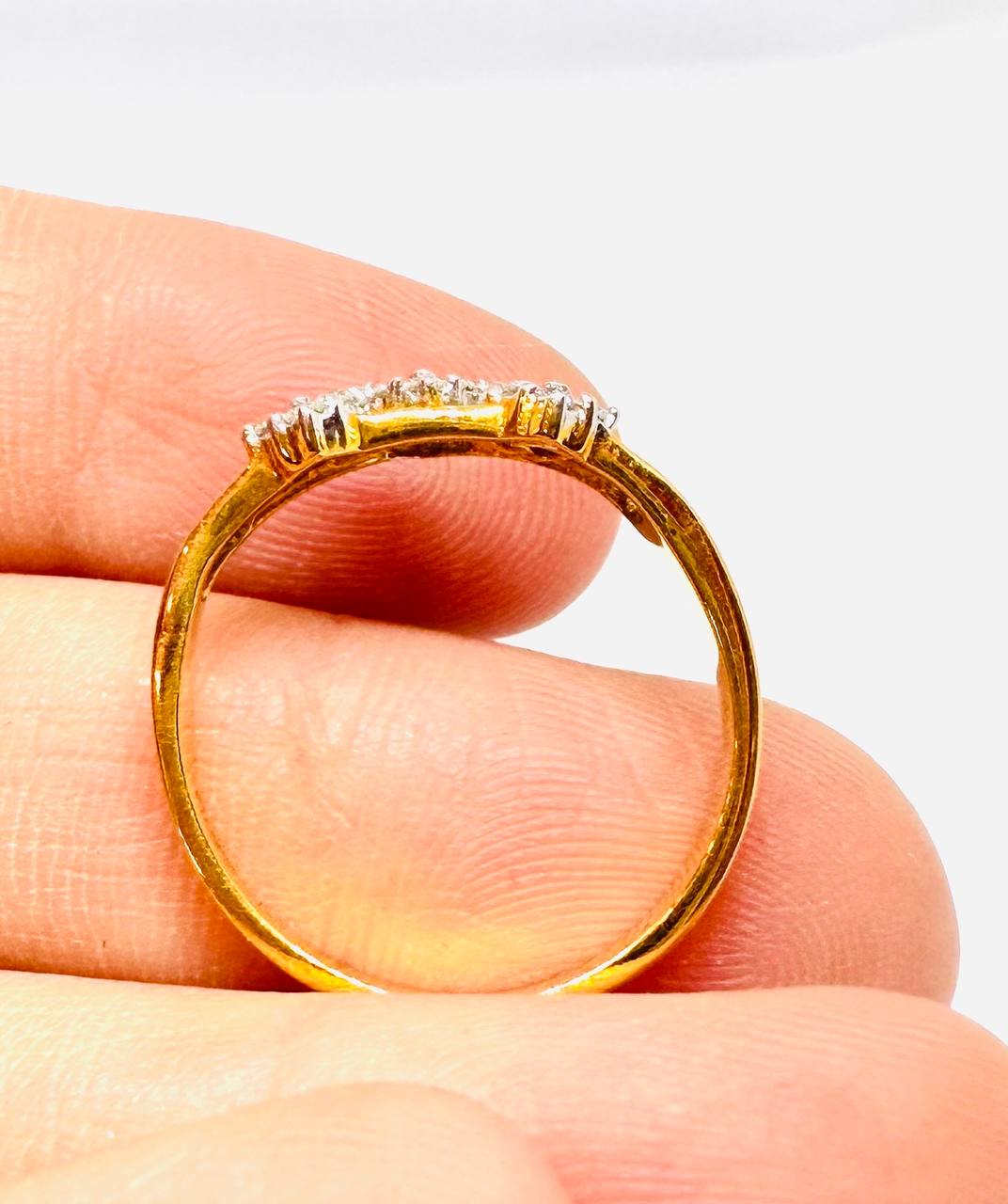 90% Gold (22K) Natural Diamond Ring with Natural Diamonds — Handcrafted 4