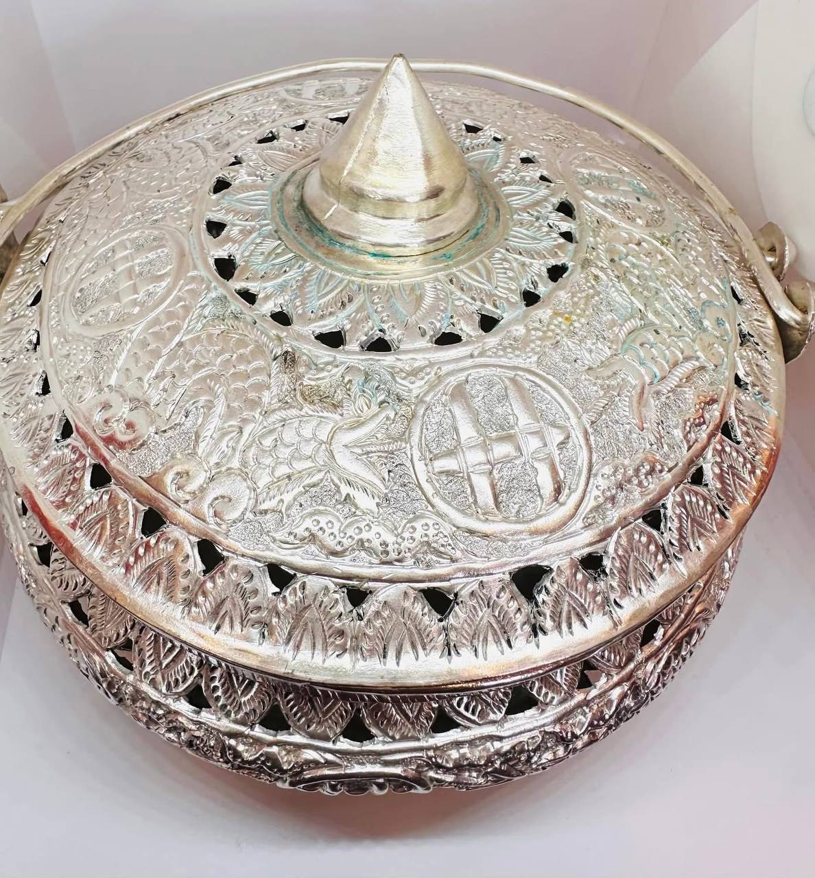 Antique Silver Plated Incense Burner & Hand Warmer — Handcrafted 3