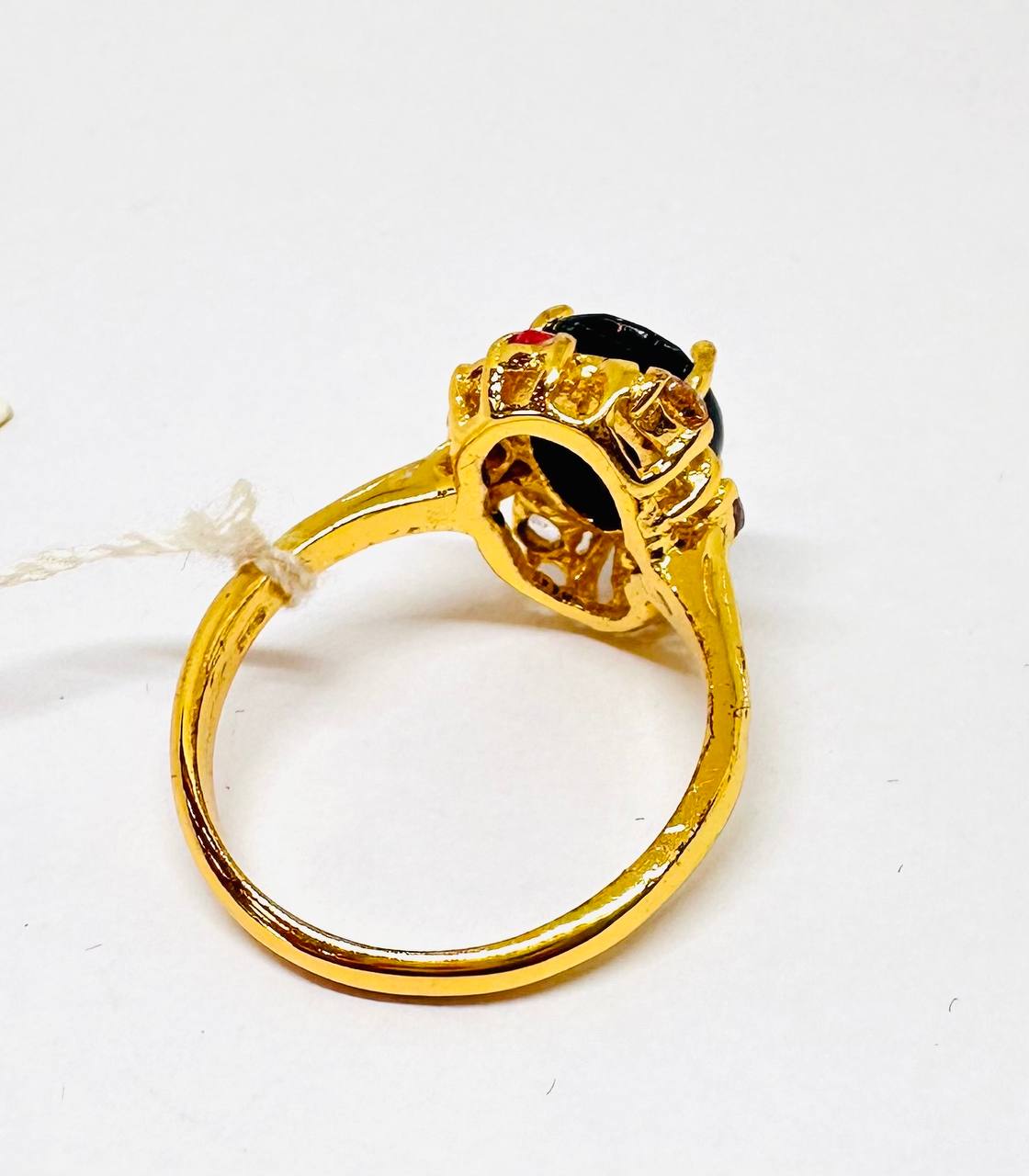 925 Sterling Silver, Gold Plated Natural Sapphire Ring — Handcrafted 3