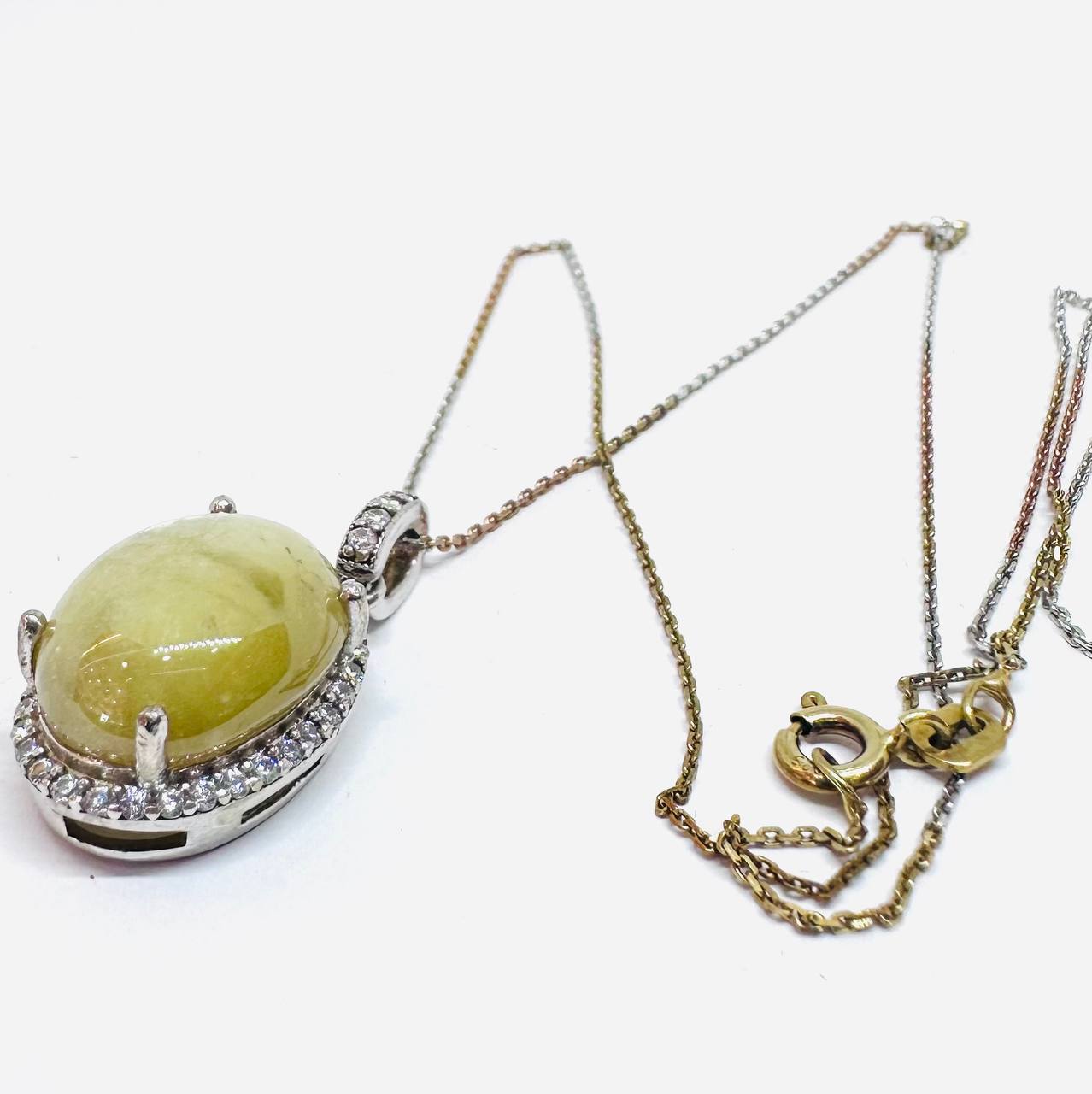 925 Sterling Silver (Italian Chain) Natural Ruby Pendant Necklace with Swiss Diamonds — Handcrafted 4