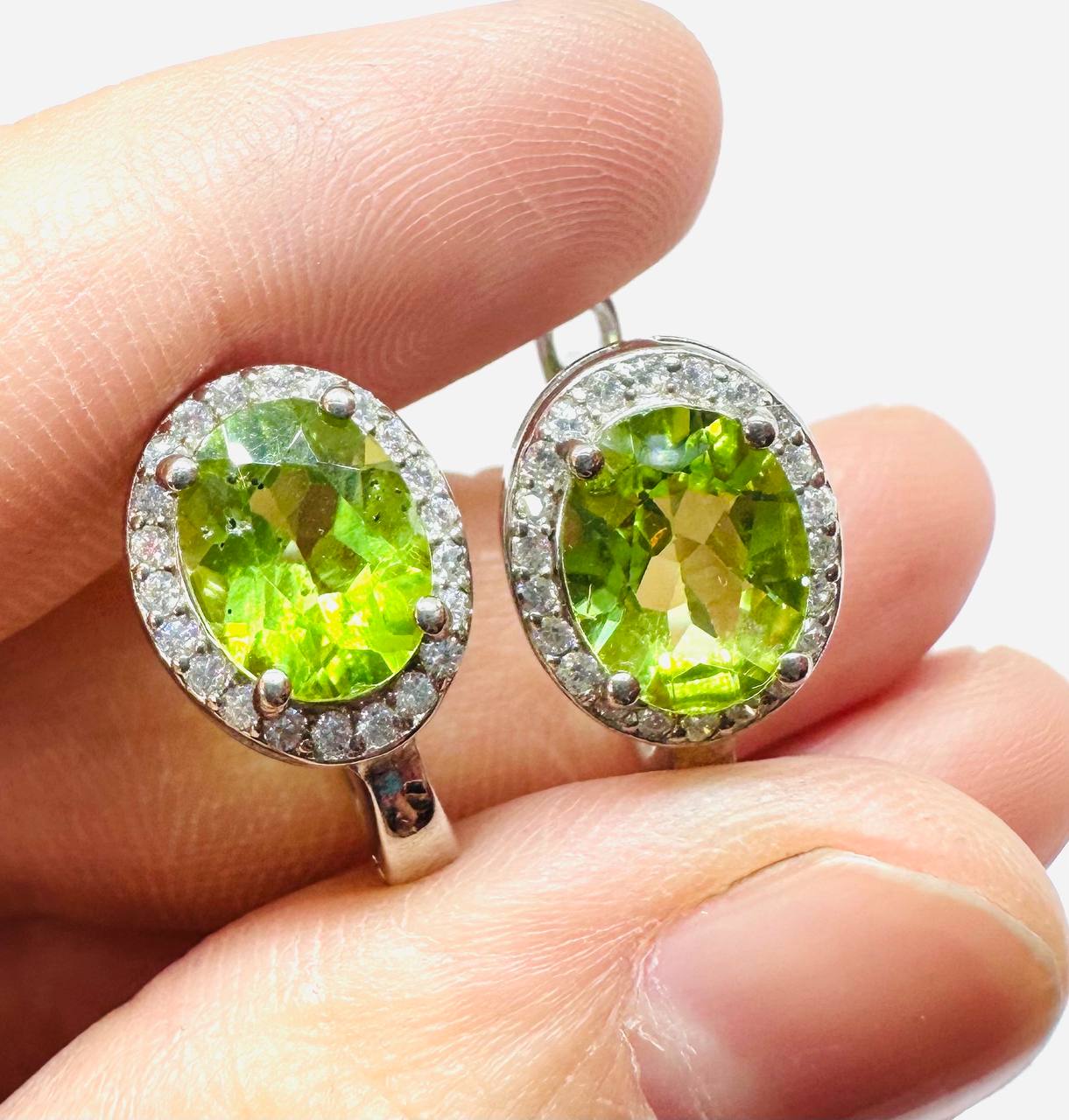 925 Sterling Silver Natural Peridot Drop Earrings — Handcrafted 4