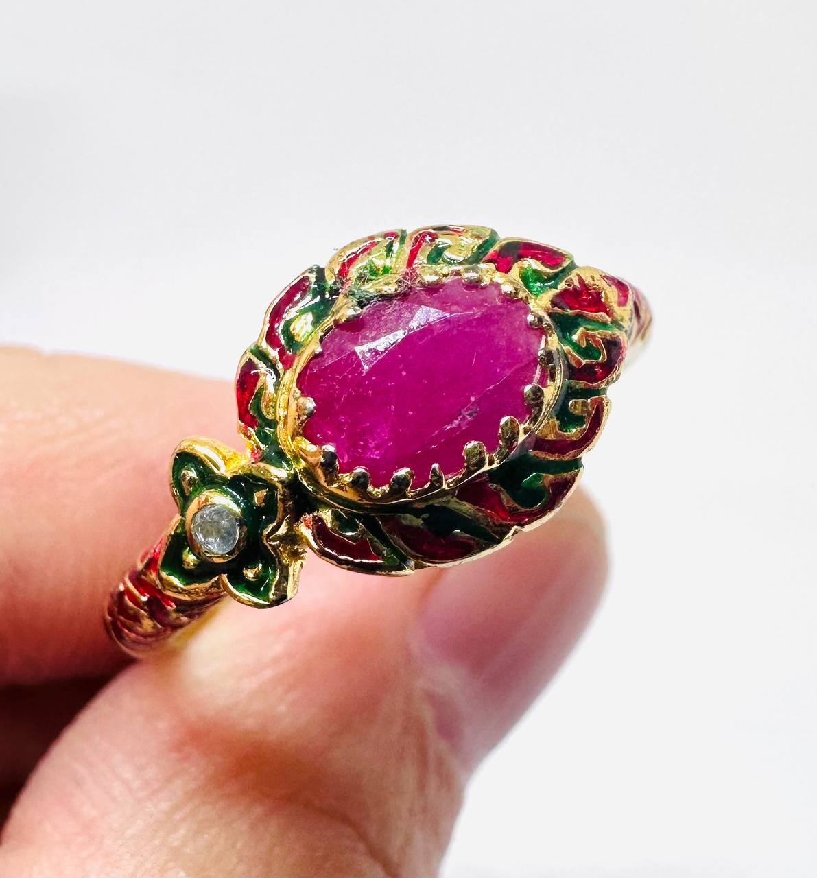 925 Sterling Silver Natural Ruby Ring — Handcrafted 3