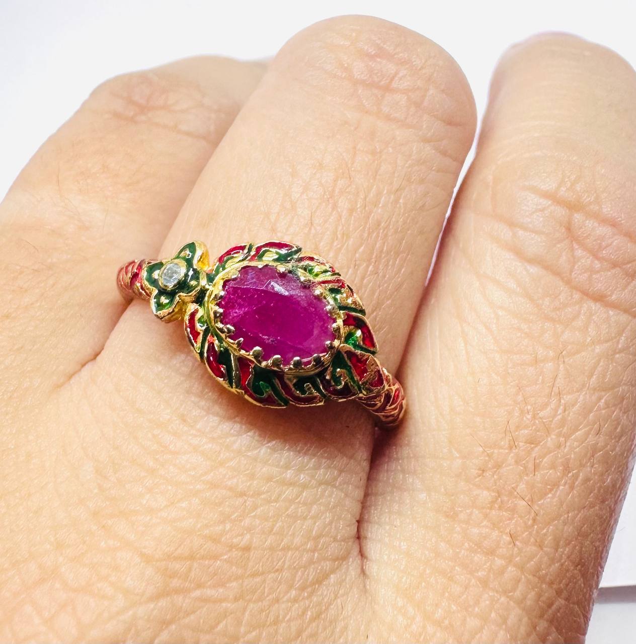 925 Sterling Silver Natural Ruby Ring — Handcrafted 5