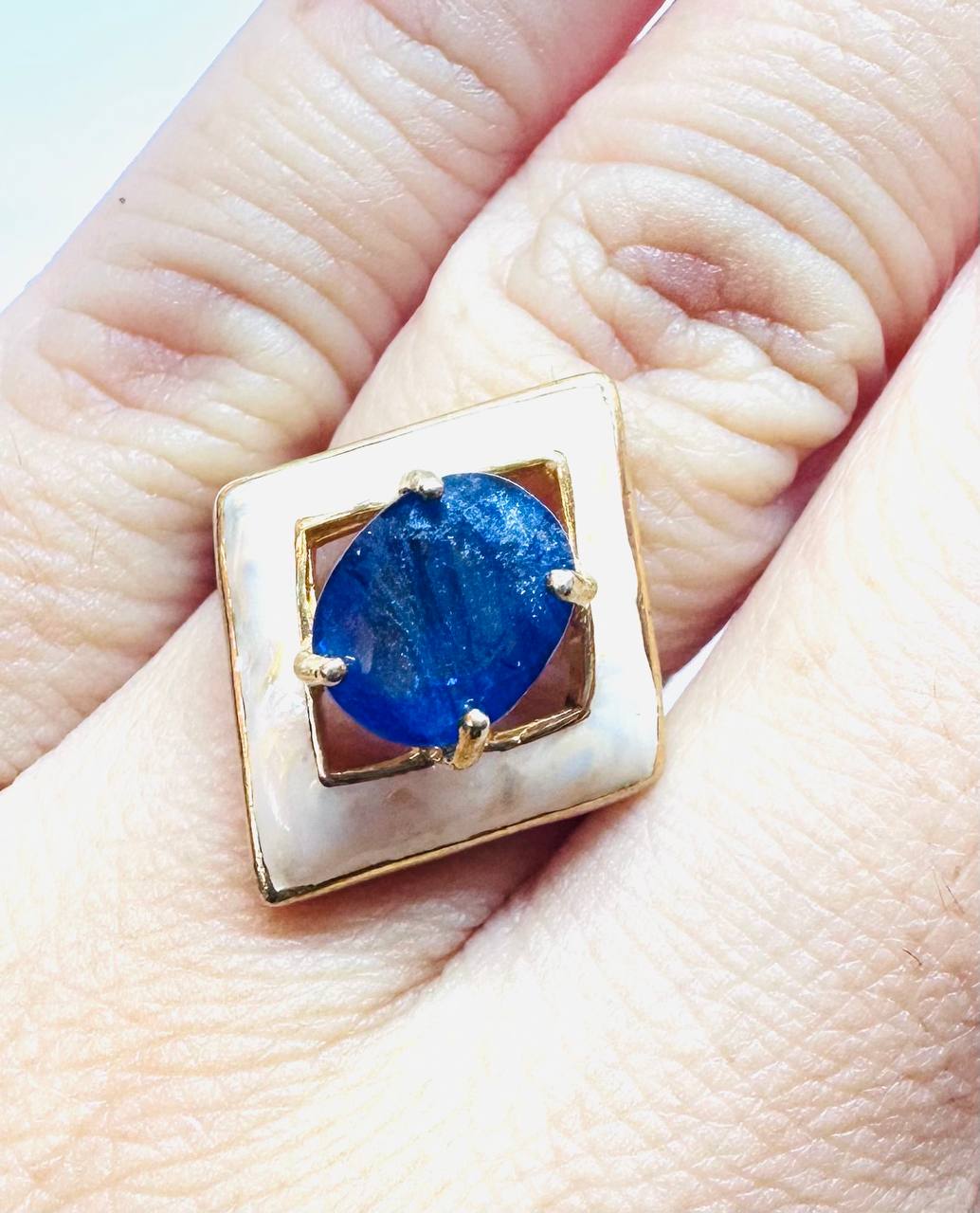 925 Sterling Silver Natural Sapphire Ring — Handcrafted 2