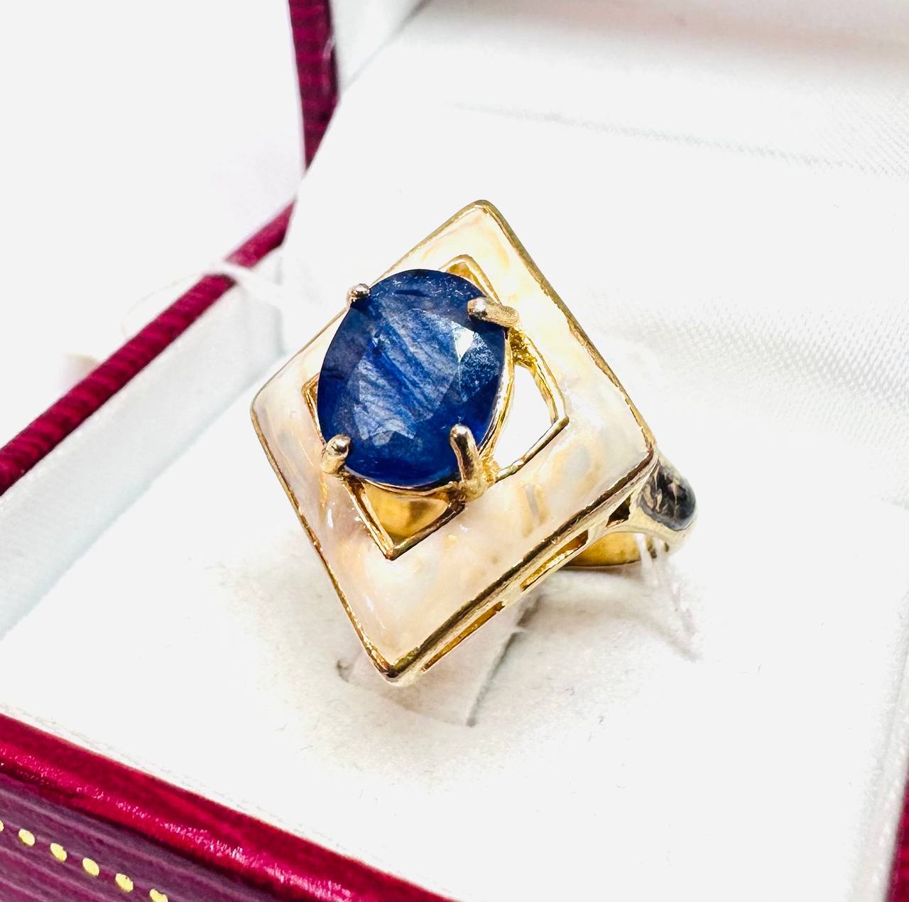 925 Sterling Silver Natural Sapphire Ring — Handcrafted 3