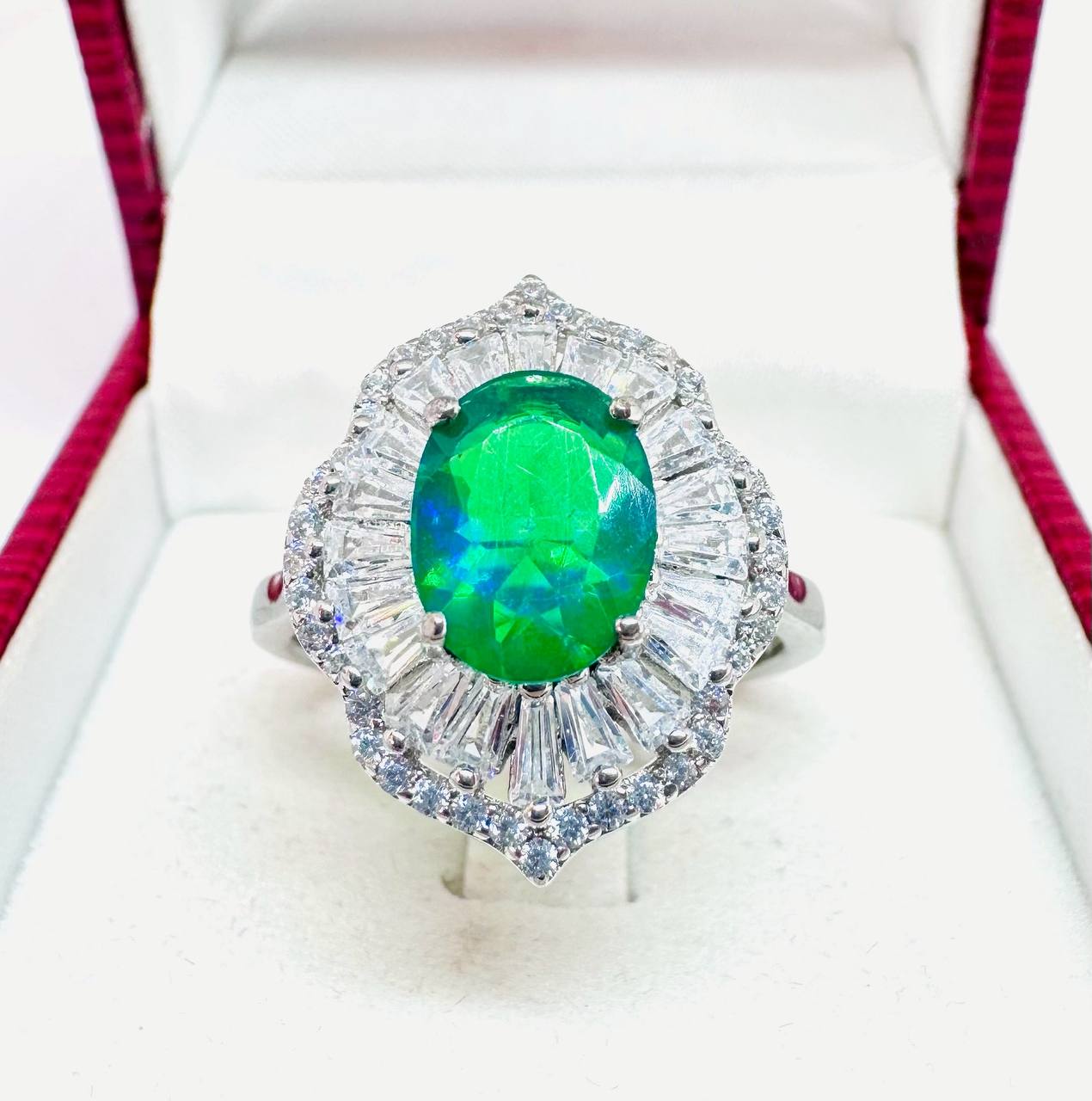 925 plata de ley, chapado en oro blanco topacio natural anillo con Swiss diamantes 2
