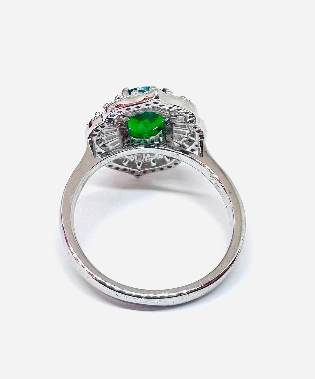 925 plata de ley, chapado en oro blanco topacio natural anillo con Swiss diamantes 3