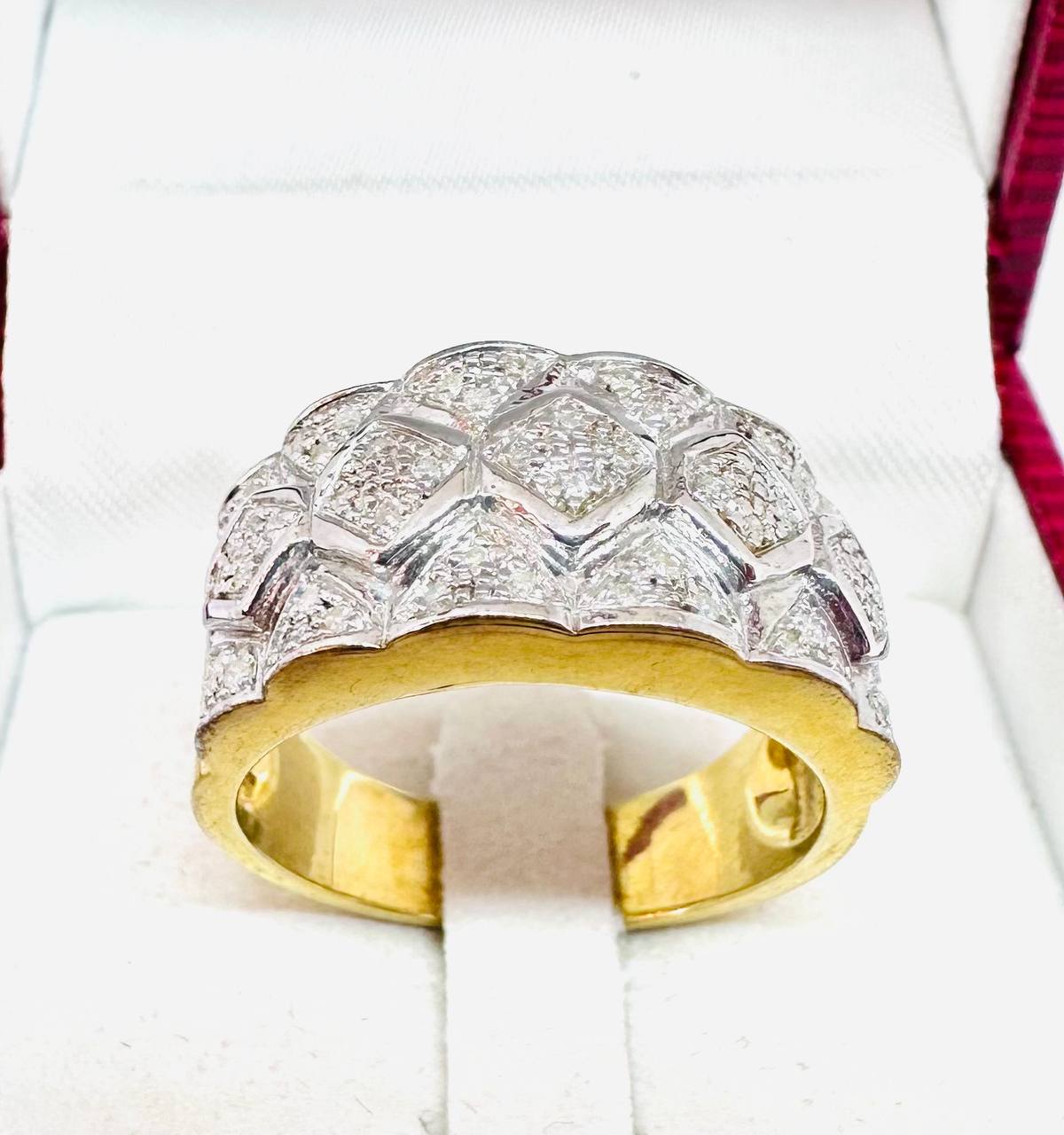 925 plata de ley, chapado en oro Natural diamante anillo con Natural diamantes 3