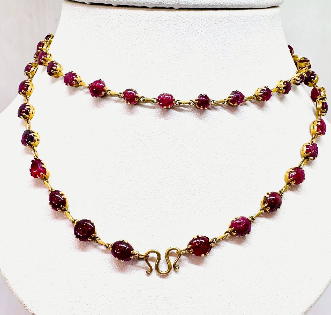 90% Gold (22K) Natural Ruby Necklace — Handcrafted 6