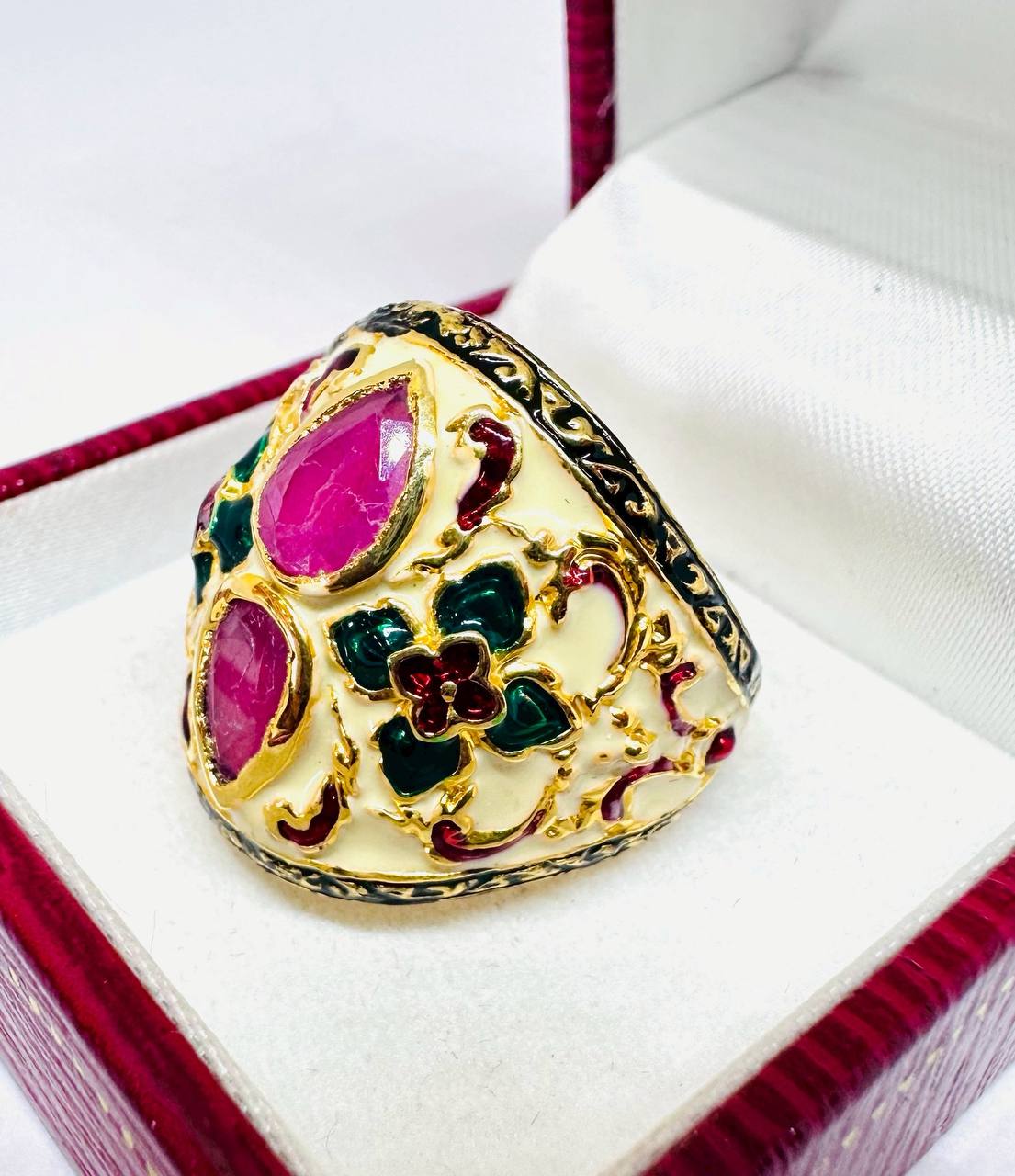 925 Sterling Silver Natural Ruby Ring — Handcrafted