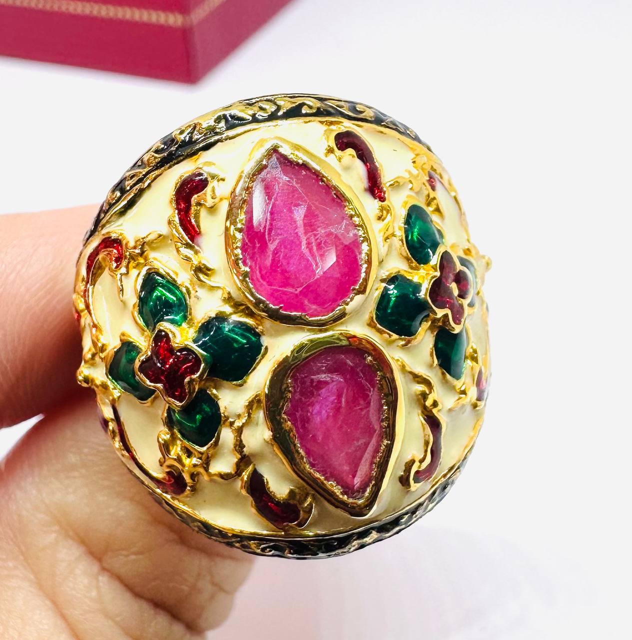 925 Sterling Silver Natural Ruby Ring — Handcrafted 3