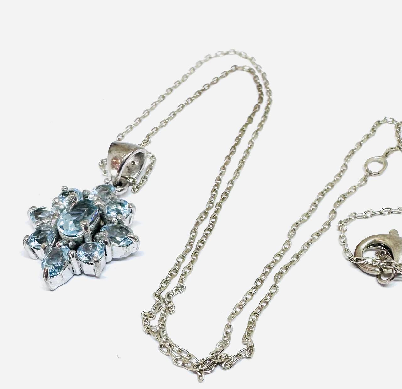 925 Sterling Silver (Italian Chain) Natural Gemstone Pendant Necklace — Handcrafted