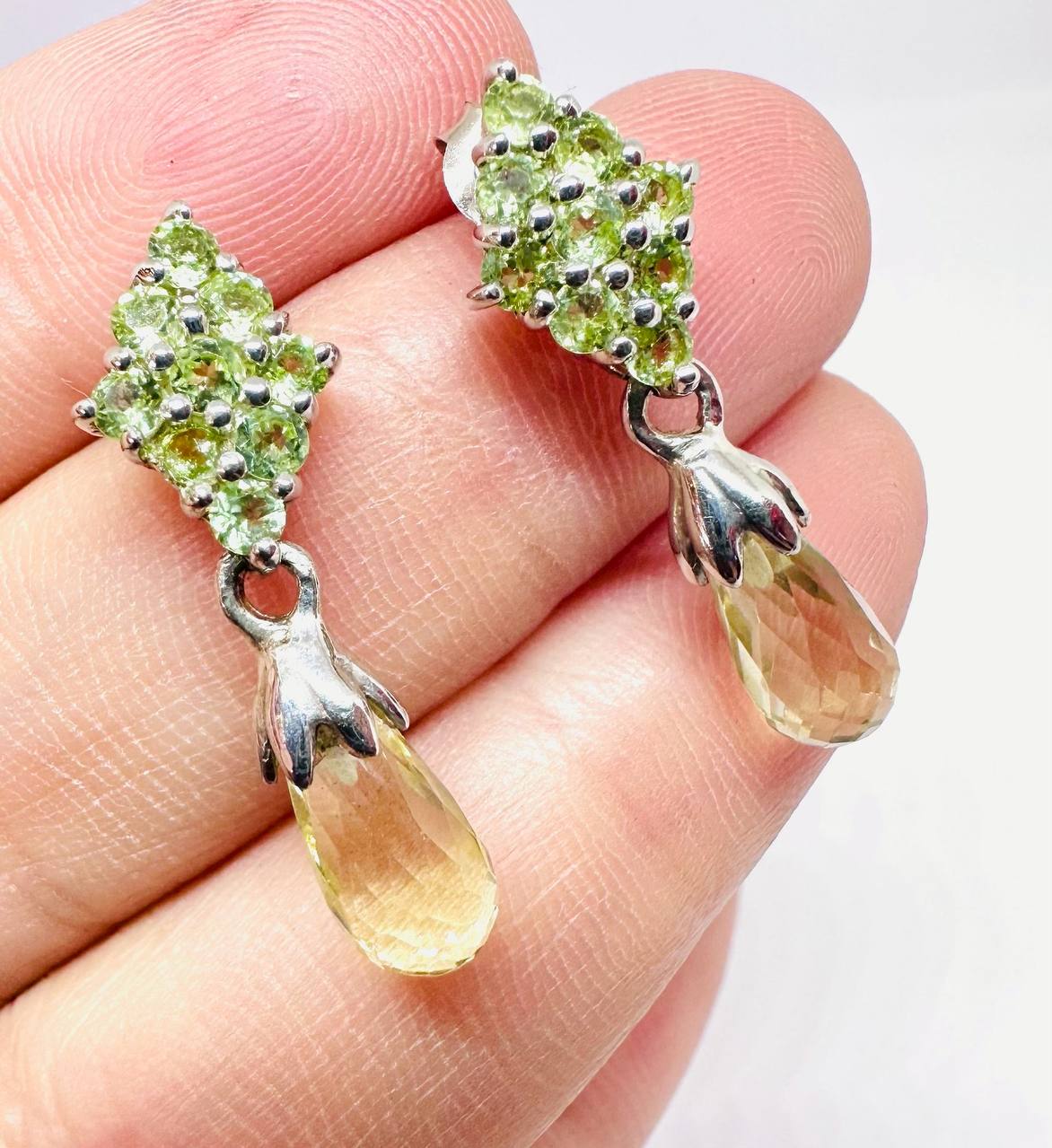 925 Sterling Silver Natural Amethyst Drop Earrings — Handcrafted 2