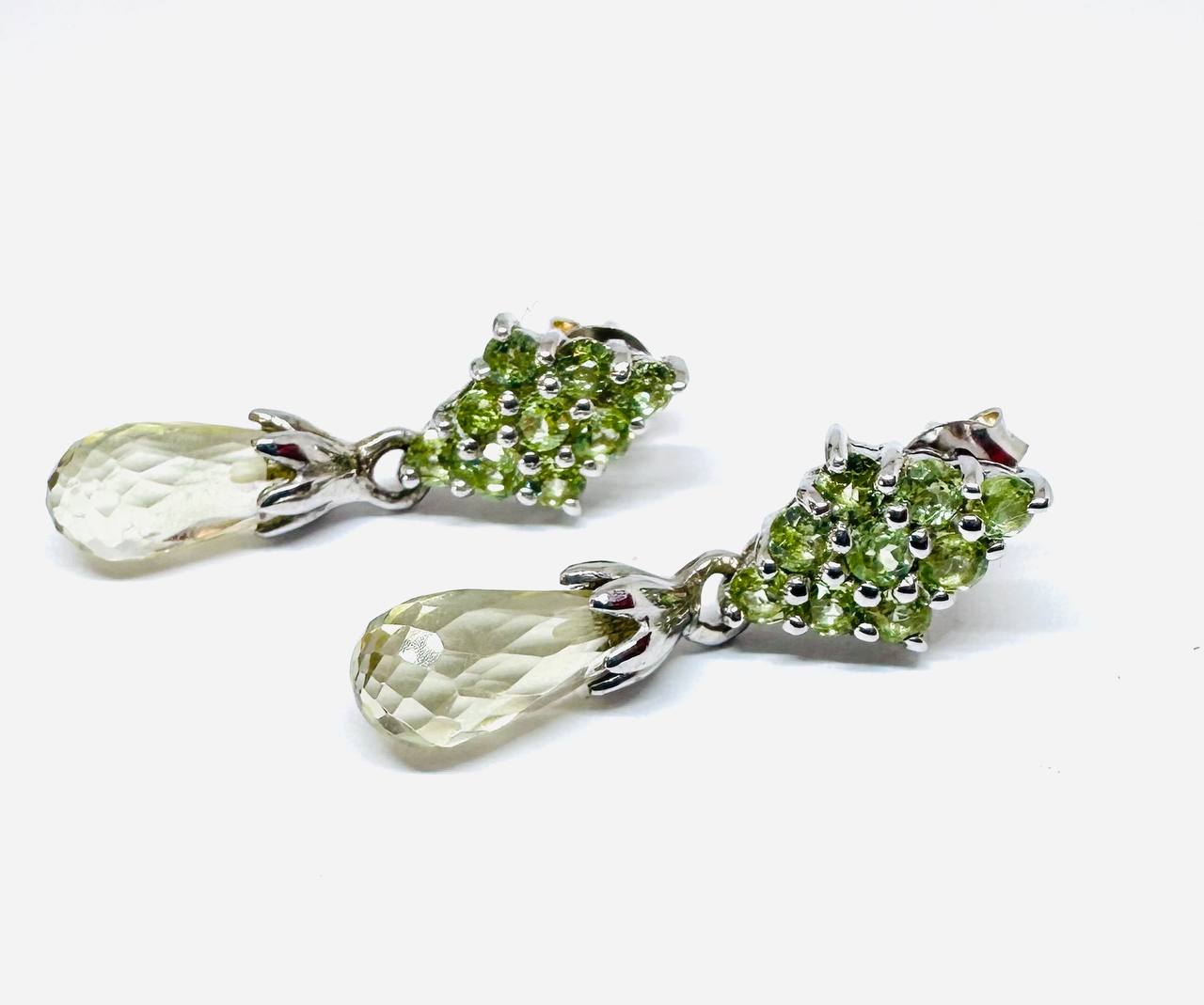 925 Sterling Silver Natural Amethyst Drop Earrings — Handcrafted 3