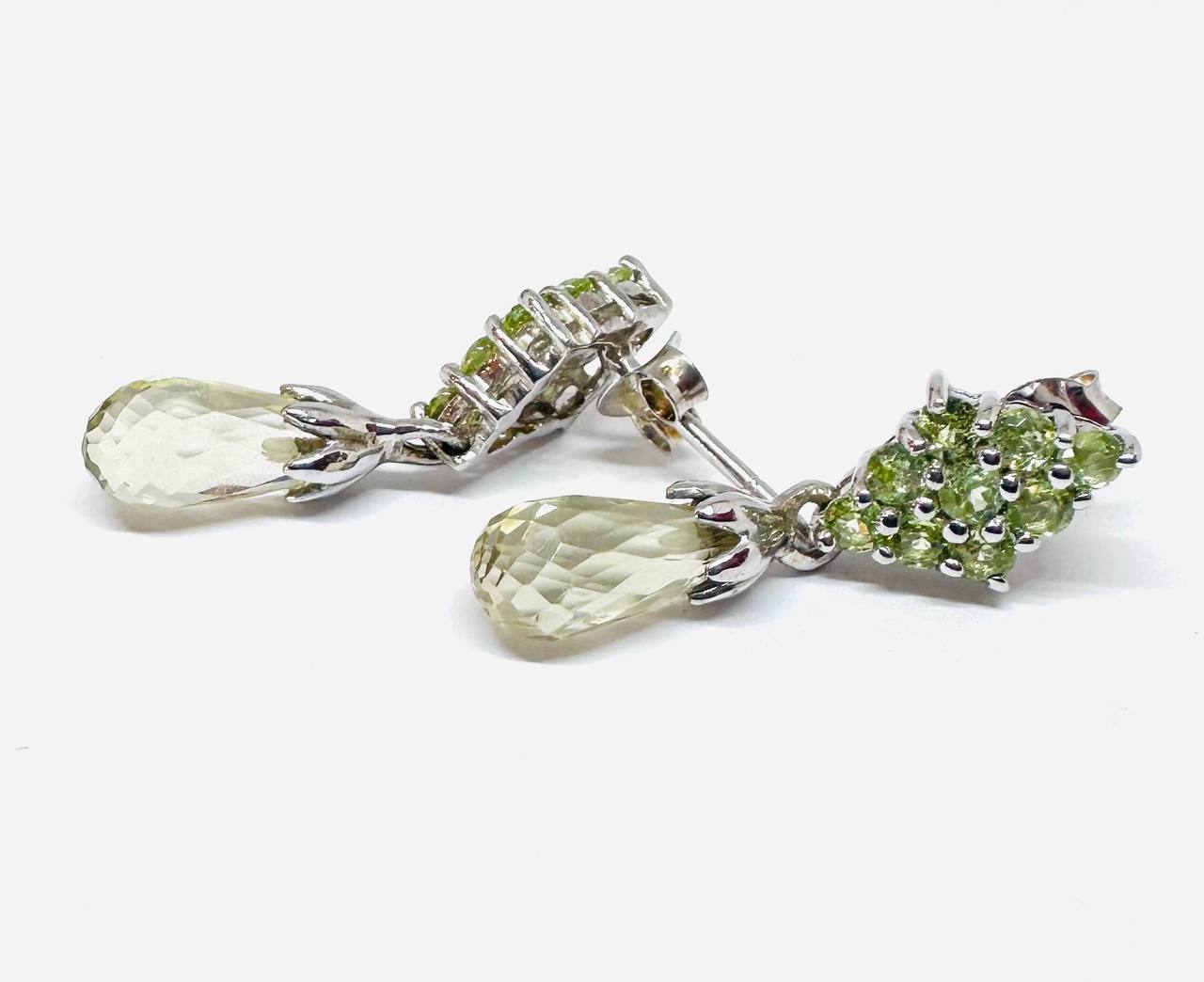 925 Sterling Silver Natural Amethyst Drop Earrings — Handcrafted 5