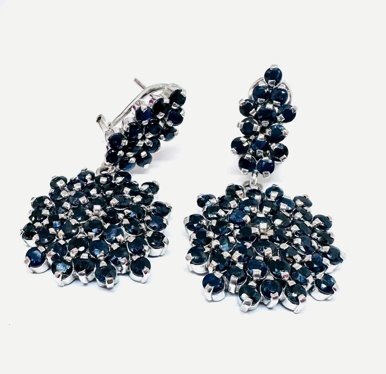 925 Sterling Silver, Traditional Paha Style, Gold Plated Natural Raw Raw Sapphire Drop Earrings — Handcrafted