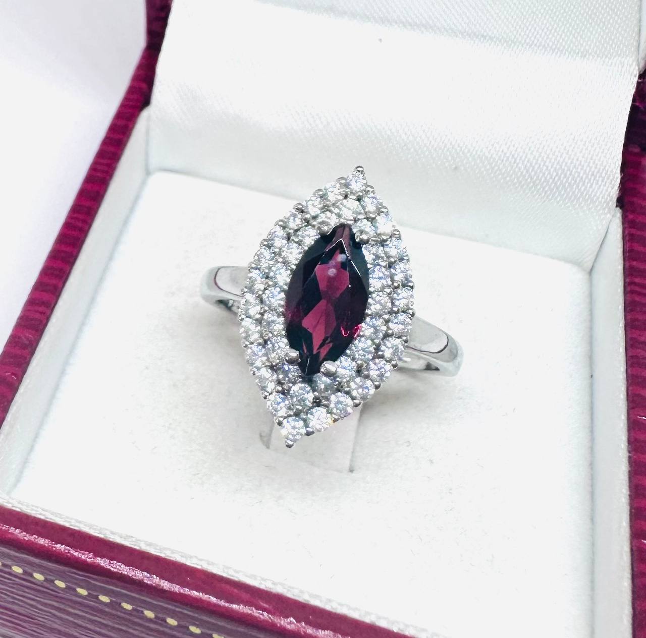 925 Sterling Silver Natural Gemstone Ring with Swiss Diamonds — Handcrafted 2