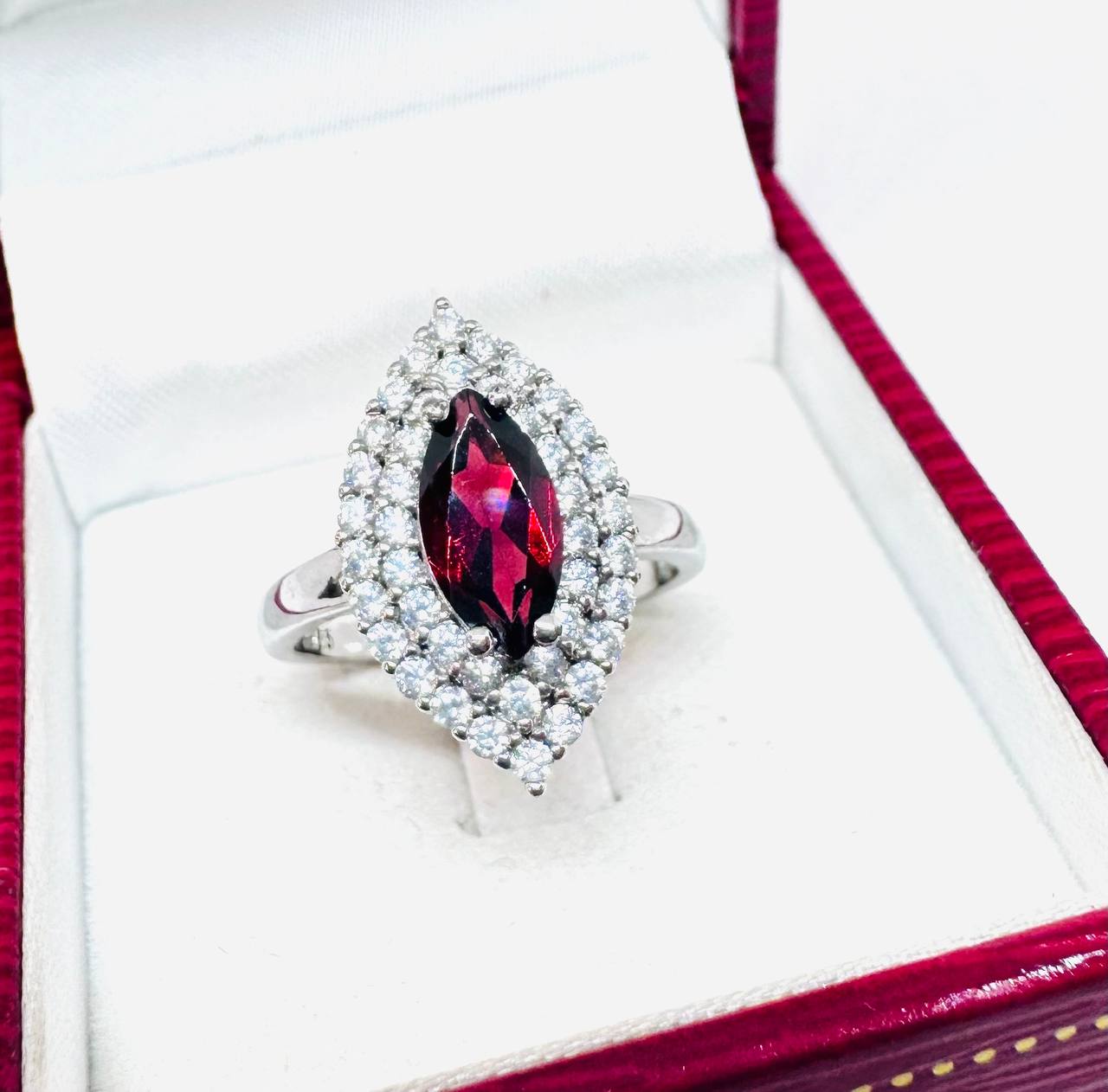 925 Sterling Silver Natural Gemstone Ring with Swiss Diamonds — Handcrafted 3