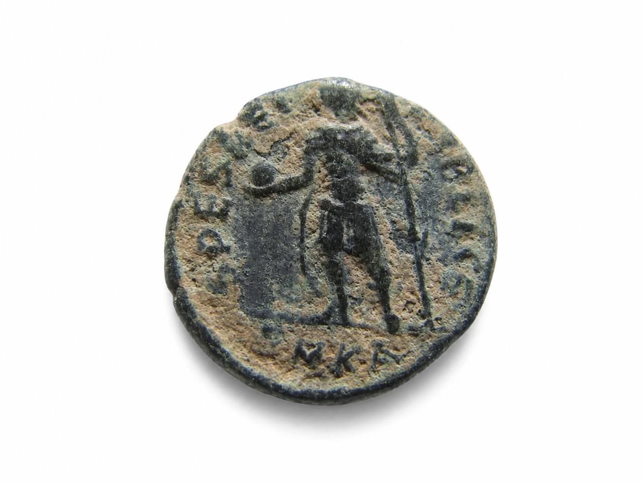 Ancient Roman Honorius AE3 Bronze Coin – VIRTVS EXERCITI, Cyzicus, AD 395–401, RIC X 68 3